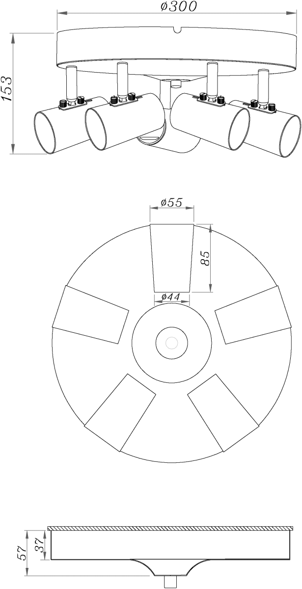 Pilot 5 Weiß spotlight Von Aneta Lighting - 