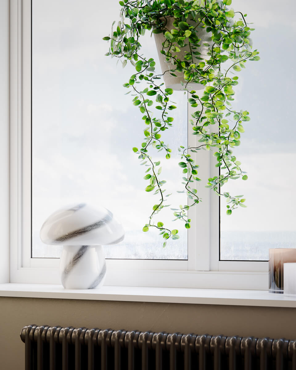 Mira Mushroom 30cm Weiß/Schwarz tischlampe Von By Rydéns - Die Lampe ist nicht nur eine funktionale Lichtquelle, sondern auch ein k&uuml;nstlerisches Detail, das Ihr Interieur mit seinem von der Natur inspirierten Design und der handgefertigten Qualit&auml;t hervorhebt.