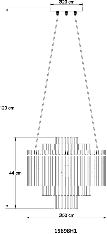 Gorley Ø50 Rauchfarben hängelampe Von Globo Lighting - Med sin runda form och sk&auml;rm av r&ouml;kf&auml;rgade glasstavar skapar den en sofistikerad ljusbild och en st&auml;mningsfull atmosf&auml;r.