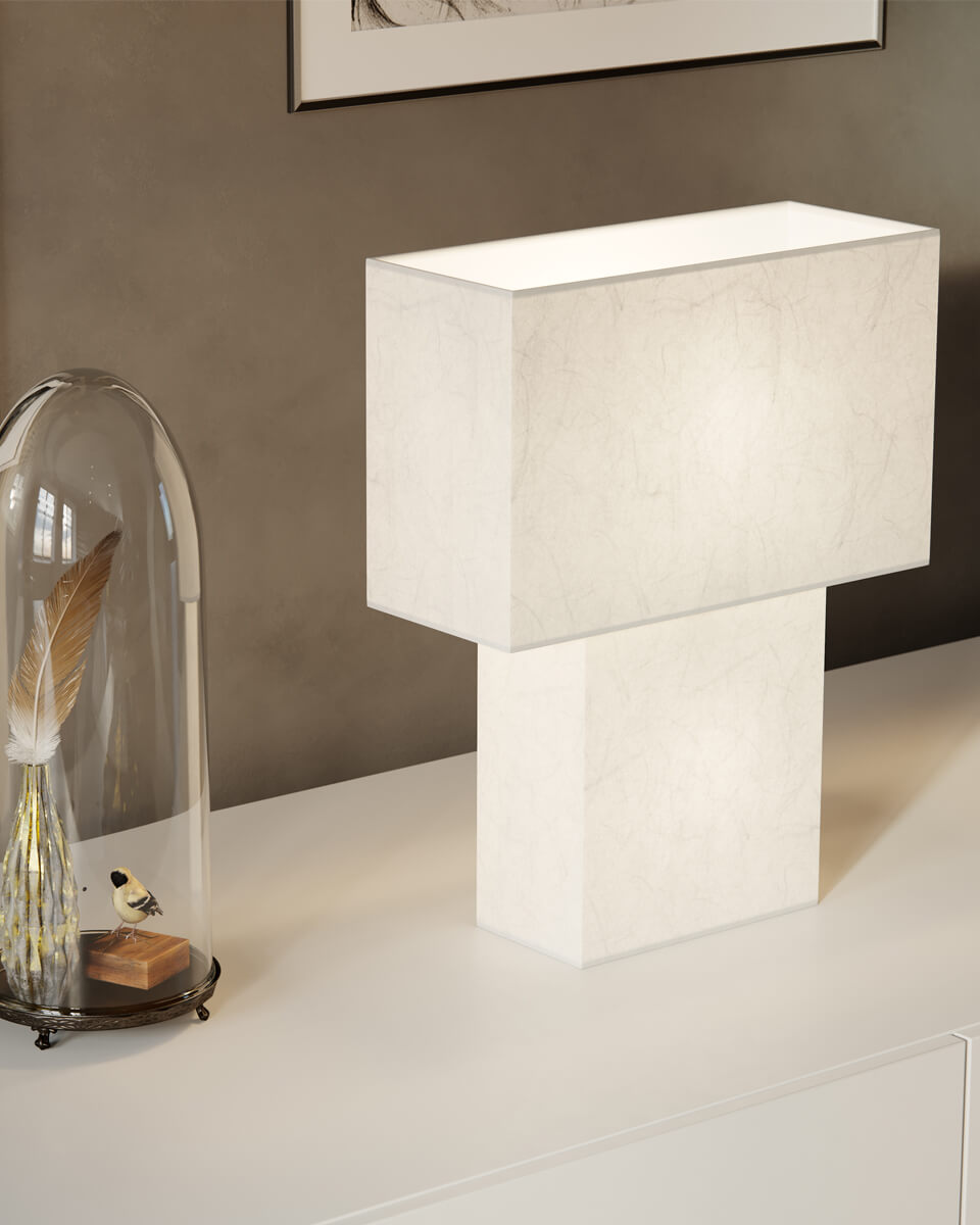 iSquare 50cm Weiß tischlampe Von By Rydéns - Diese einzigartige Lampe kombiniert traditionelle &Auml;sthetik mit moderner Funktion und ist damit eine ausgezeichnete Wahl f&uuml;r alle, die sowohl Stil als auch praktisches Licht in ihrem Zuhause suchen.