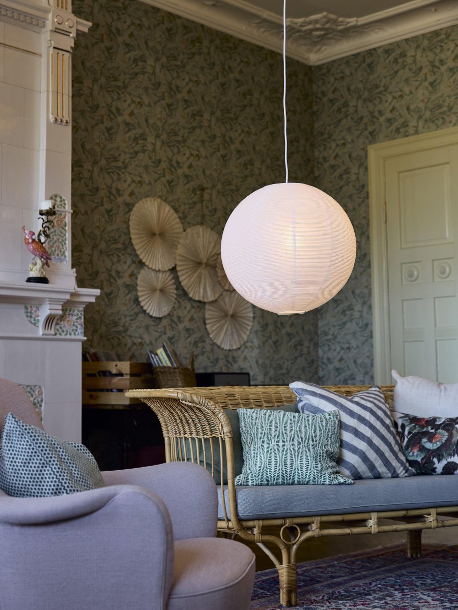 Haru Lampenschirm Exkl. Aufhängung Ø50 Weiß hängelampe Von PR Home - Der Topf ist rund, hat einen Durchmesser von 50 cm und ist 50 cm hoch.