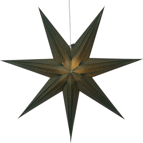 Holly Ø75 Grün Von Star Trading - Der Stern sorgt f&uuml;r weihnachtliche Stimmung und sein h&uuml;bsches Perlenmuster erzeugt ein sanftes Leuchten.