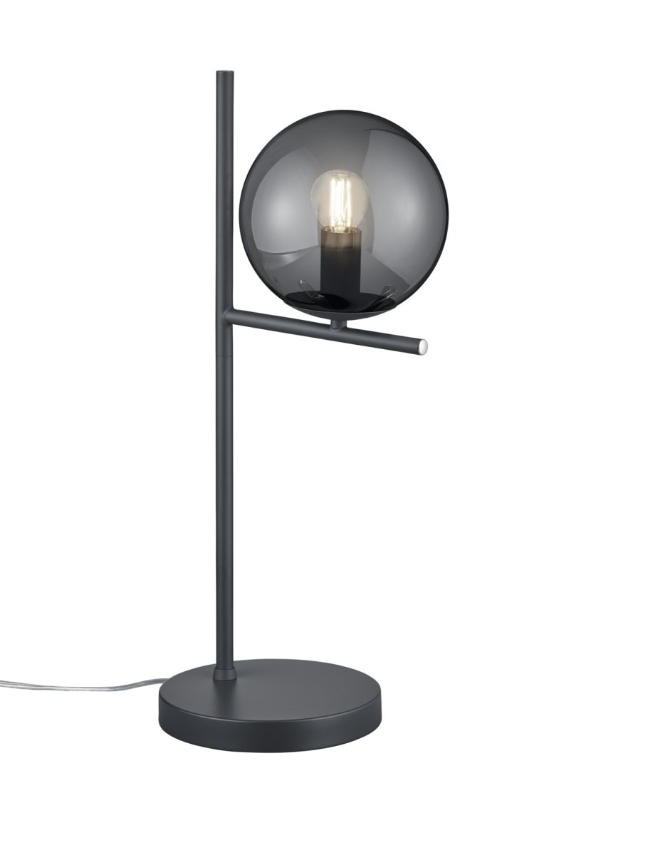 Pure 52cm Rauchfarben tischlampe Von Trio Lighting - Es eignet sich perfekt für Schreibtische, Nachttische und Sideboards.