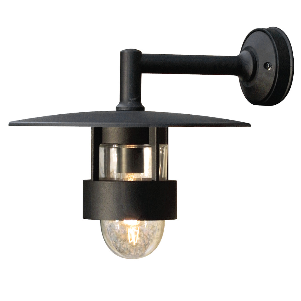 Freja Schwarz außenlampe Von Konstsmide - Mit seinem industriellen Design und der mattschwarzen Oberfläche vermittelt es einen eleganten und modernen Eindruck.