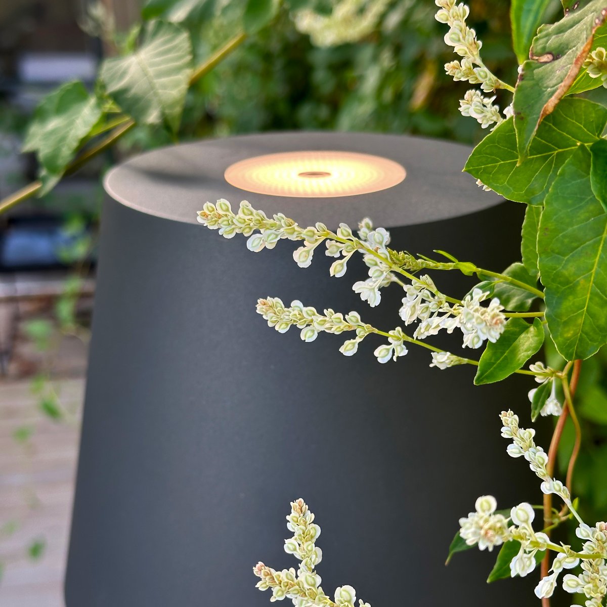 Sofy Dunkelgrau Von Lightson - Sofy ist eine stilvolle Stehleuchte aus dunkelgrauem Aluminium, die speziell f&uuml;r eine gem&uuml;tliche und behagliche Atmosph&auml;re im Au&szlig;enbereich entwickelt wurde.