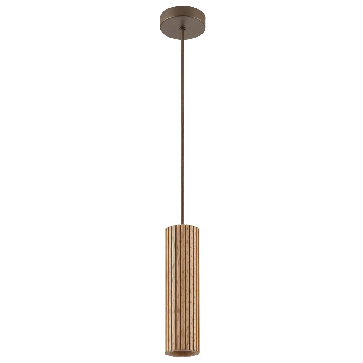 Lakewood Ø10 Holz hängelampe Von Brilliant - Die Pendelleuchte Lakewood kombiniert helles, geripptes Holz mit braunen Metalldetails und sorgt so für eine warme und natürliche Optik.