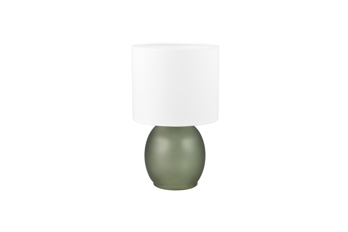 Vela 30cm Grün tischlampe Von Trio Lighting - Die raffinierte Farbkombination aus Weiß und Grün rundet das Design der Lampe ab und verleiht ihr ein zeitloses Flair, das sie zu einem idealen Einrichtungsdetail in Ihrem Zuhause macht.