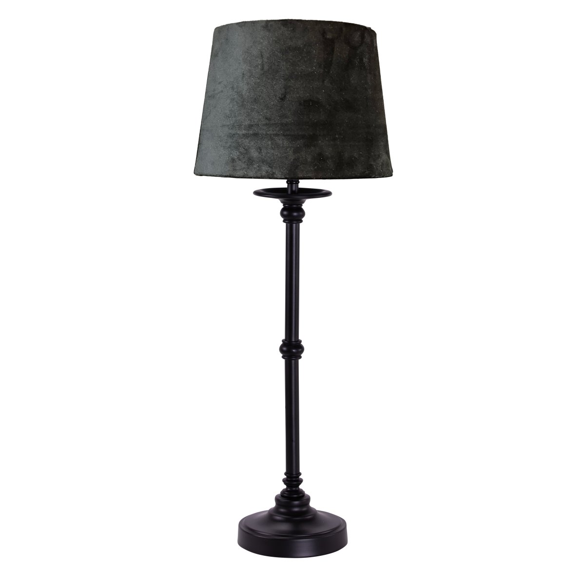 Axel Samt 58cm Schwarz tischlampe Von Pixie Design - Axel ist eine elegante Tischlampe mit klassischen Formen.