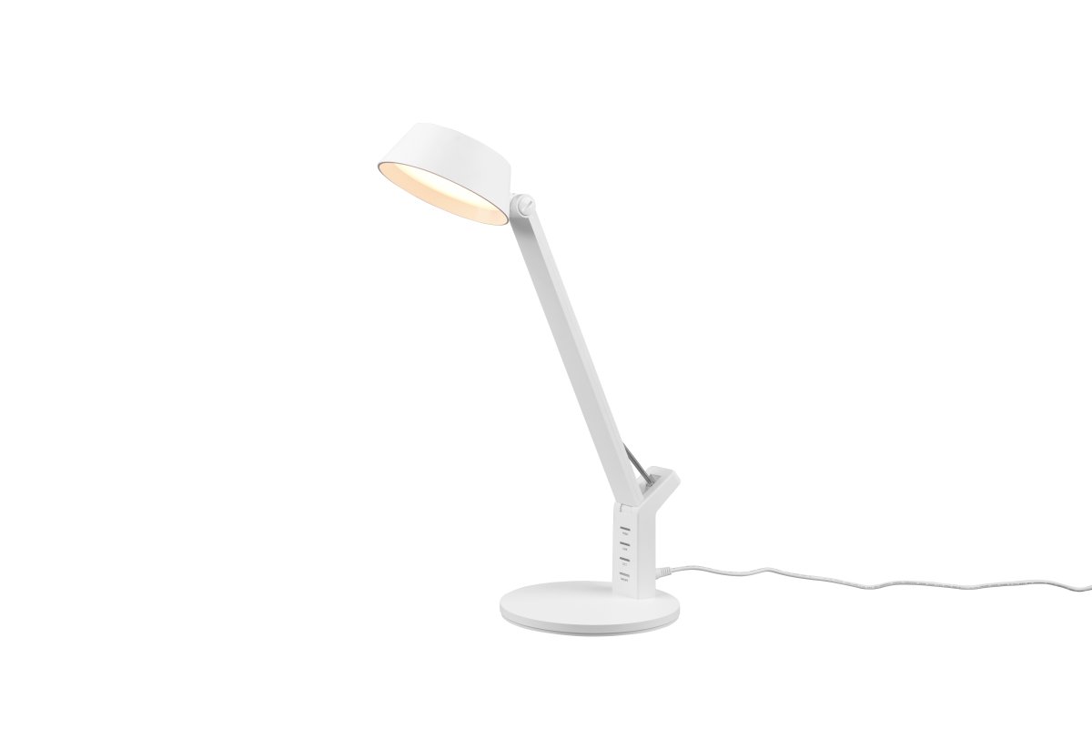 Ava 40cm Weiß schreibtischlampe Von Trio Lighting - Die Lampe verfügt über integrierte LED und leistet 600lm.