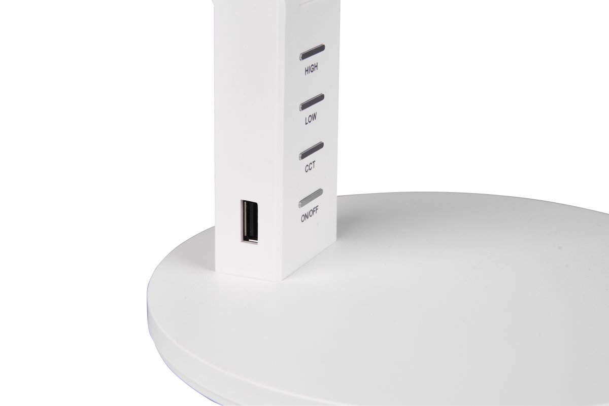 Ava 40cm Weiß schreibtischlampe Von Trio Lighting - Die Lampe verfügt über integrierte LED und leistet 600lm.