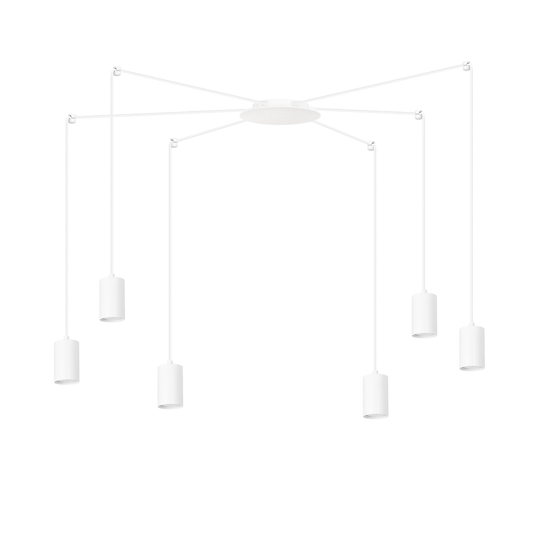 Traker 6 Weiß hängelampe Von Emibig Lighting - Traker ist eine spinnenartige Deckenleuchte, die dank ihrer langen Rohre viele Möglichkeiten bietet.