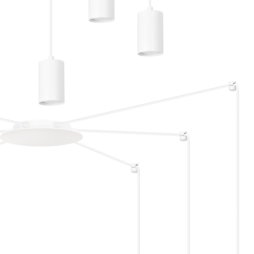 Traker 6 Weiß hängelampe Von Emibig Lighting - Traker ist eine spinnenartige Deckenleuchte, die dank ihrer langen Rohre viele Möglichkeiten bietet.