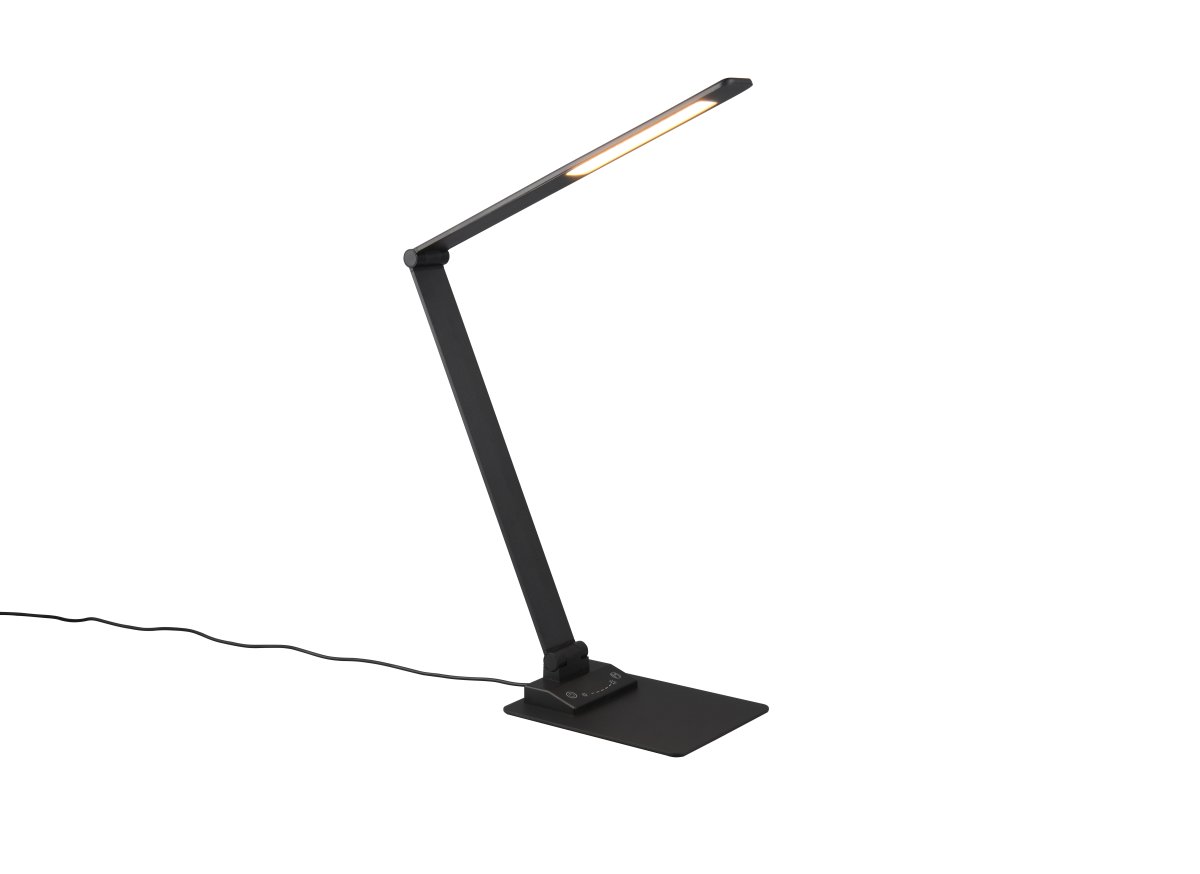 Travis 70cm Schwarz schreibtischlampe Von - Die praktischen Gelenke der Leuchte erm&ouml;glichen eine individuelle Lichtausrichtung und machen die Leuchte somit zur perfekten Wahl f&uuml;r alle Arbeitsbereiche.