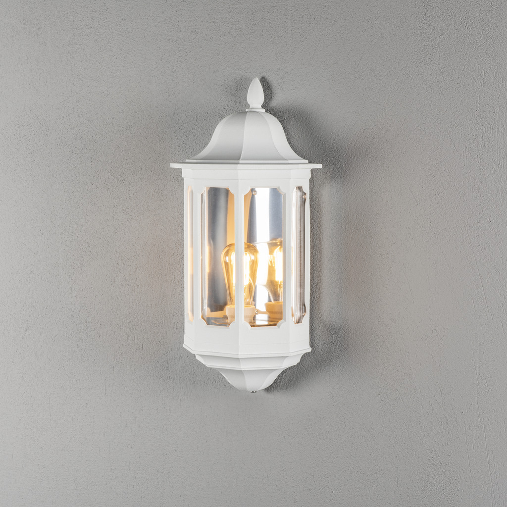 Pallas Weiß außenlampe Von Konstsmide - Werten Sie die Fassade mit einer Lampe auf, die sowohl die Sicherheit als auch die Ästhetik erhöht!