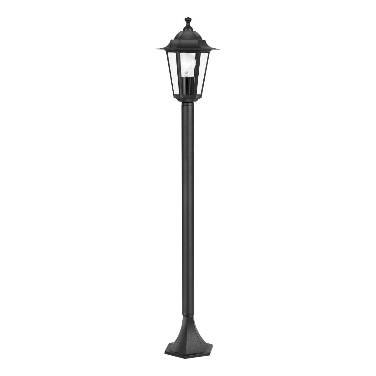 Laterna 100cm Schwarz pollarleuchten Von Eglo - Dank der robusten Konstruktion mit Schutzart IP44 ist die Leuchte wetterfest, und ihre elegante Form f&uuml;gt sich harmonisch in die meisten Au&szlig;enbereiche ein.