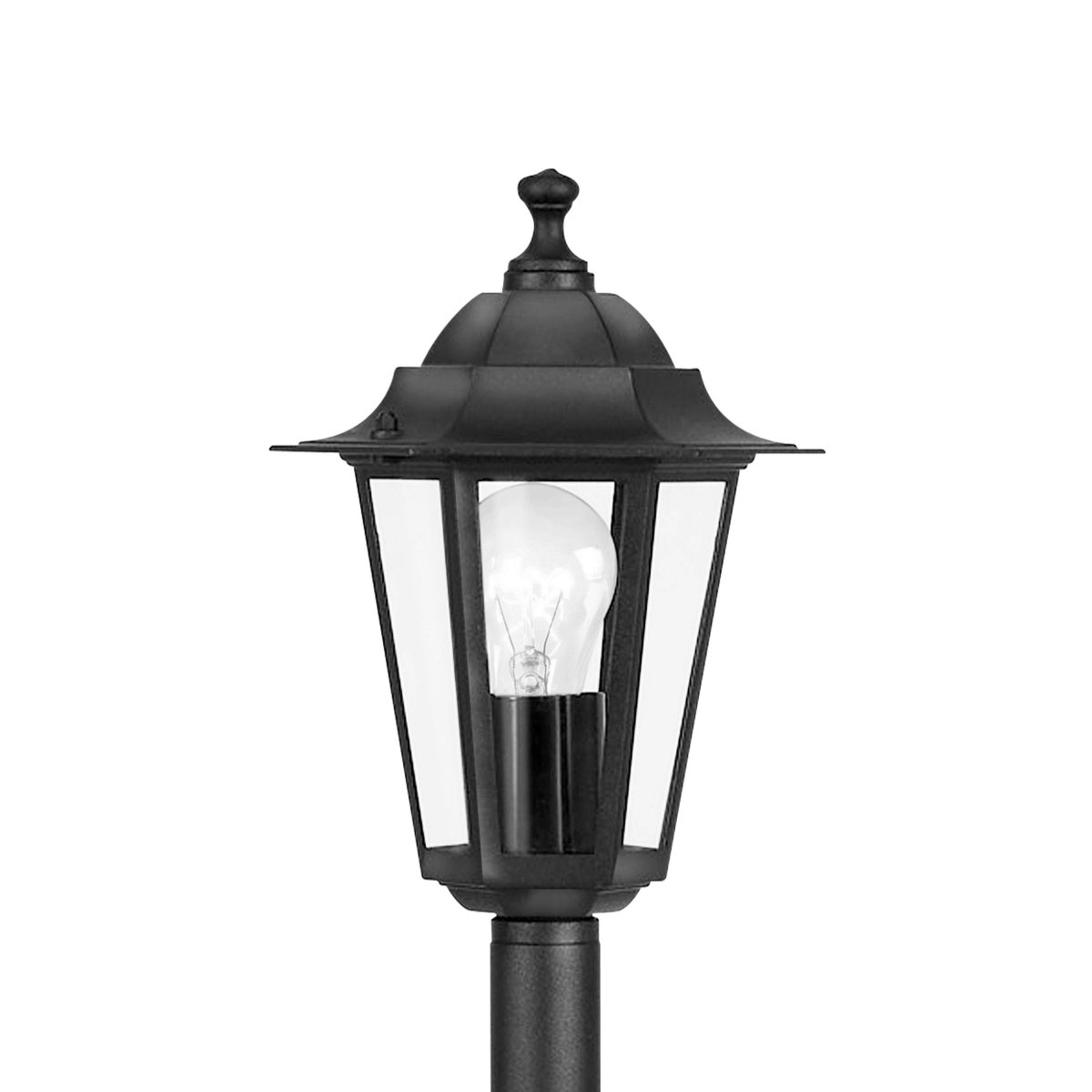 Laterna 100cm Schwarz pollarleuchten Von Eglo - Dank der robusten Konstruktion mit Schutzart IP44 ist die Leuchte wetterfest, und ihre elegante Form f&uuml;gt sich harmonisch in die meisten Au&szlig;enbereiche ein.