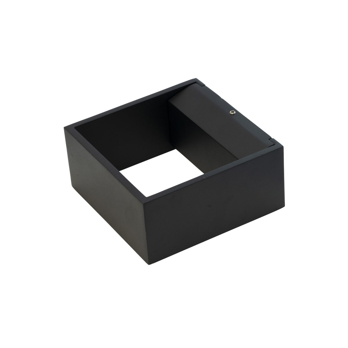 Jupiter Schwarz außenlampe Von Dyberg Larsen - Jupiter hat eine flache Seite an der Wand und eine halbrunde Vorderseite mit einer LED-Lichtquelle, die entlang der Wand auf und ab leuchtet.