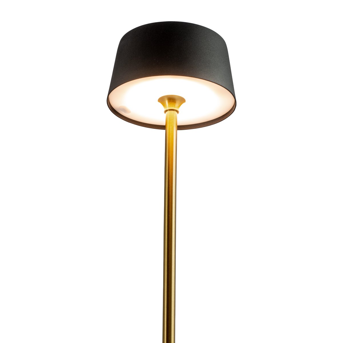 Yoyo LED 33cm Messing tragbare Von Dyberg Larsen - Die sanfte Touch-Funktion auf der Oberseite steuert drei Lichtstufen und macht es perfekt f&uuml;r Orte mit begrenztem Platz &ndash; Beispielsweise auf einer schmalen Fensterbank, auf einem kleineren Tisch oder in der Gruppe auf dem Esstisch f&uuml;r eine stilvolle Tischdekoration.