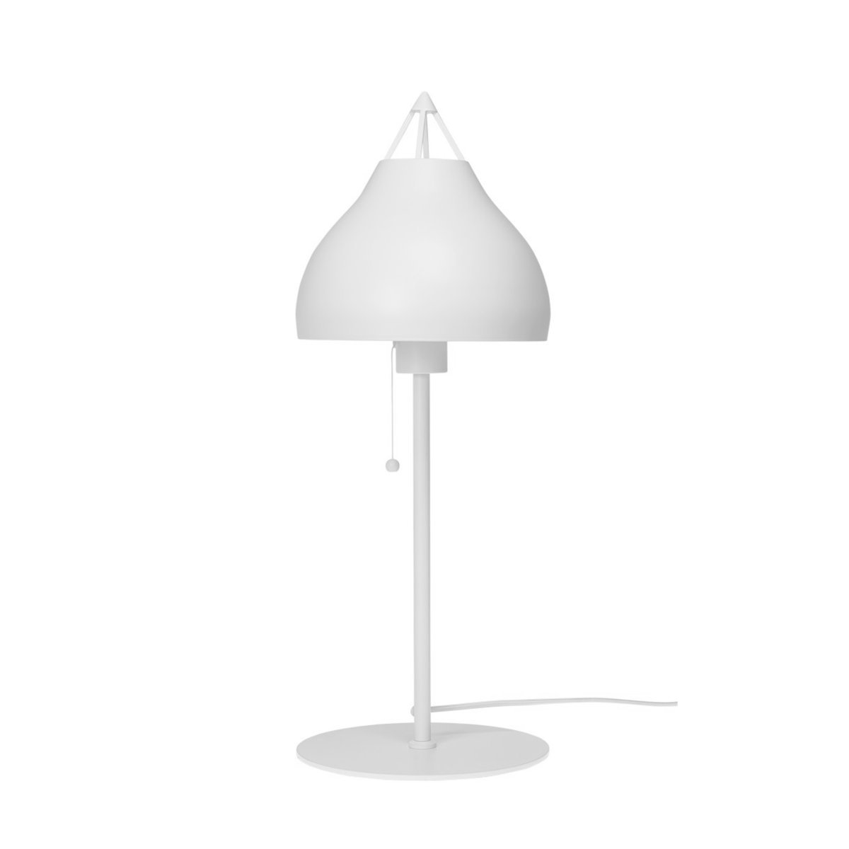 Pyra 60cm Weiß tischlampe Von Dyberg Larsen - Die Lampe gibt im eingeschalteten Zustand ein angenehmes Licht ab und sorgt für eine gemütliche Atmosphäre im Raum.