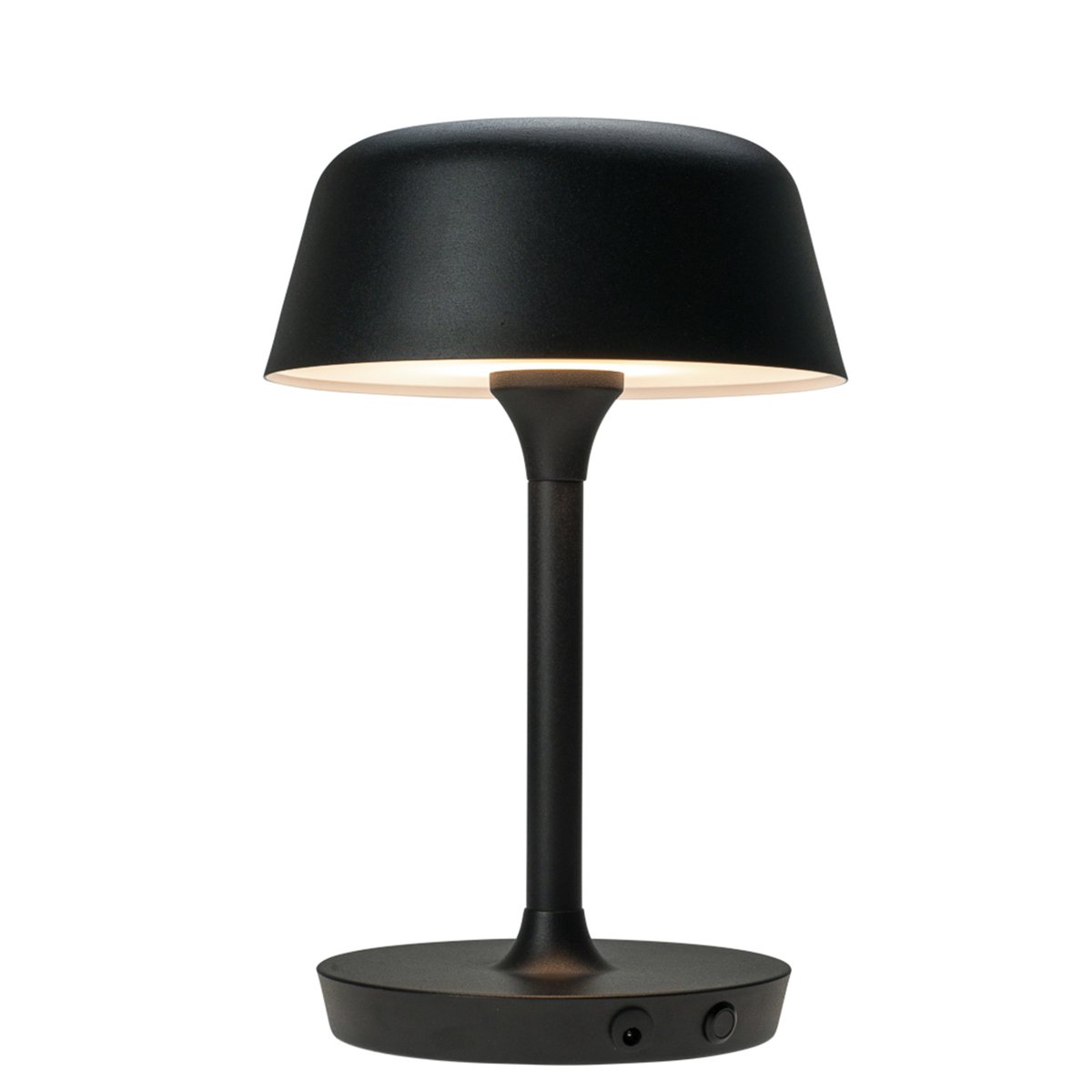 Valencia 30cm Schwarz tragbare Von Dyberg Larsen - Die Lampe ist leicht und kabellos und hat weiche, schöne Kanten.