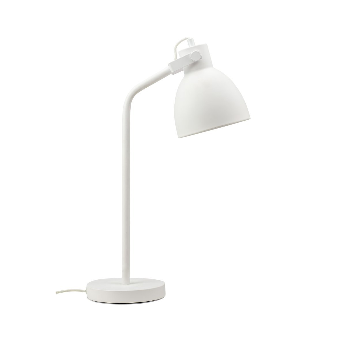 Coast 52cm Weiß schreibtischlampe Von Dyberg Larsen - Lieferung mit 1,6 m langem weißem Textilkabel mit Netzschalter.