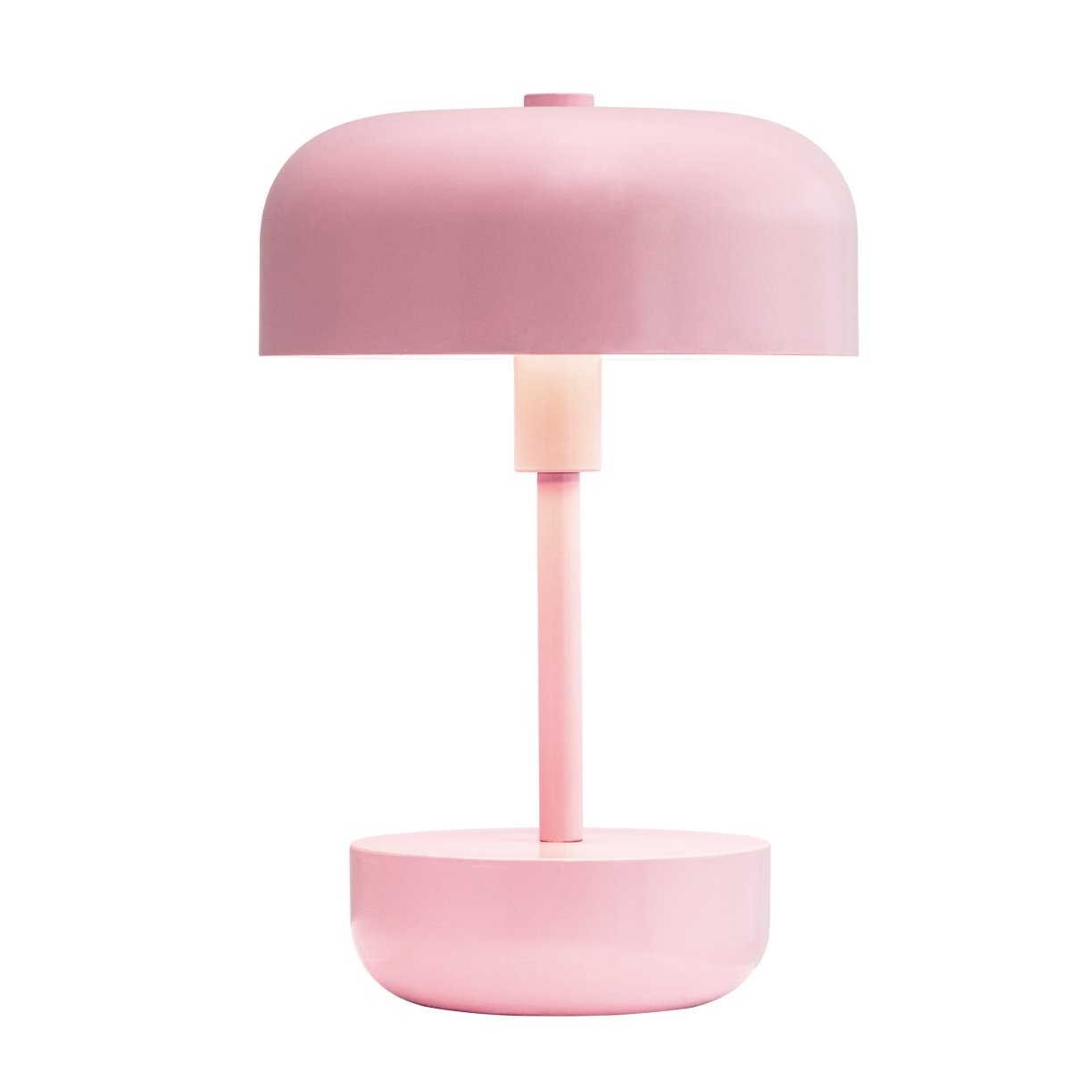 Haipot 25cm Rosa tragbare Von Dyberg Larsen - Die Haipot LED-Tischleuchte in Pink, entworfen von Frank Kerdil für Dyberg Larsen, kombiniert Retro- und modernen Stil.
