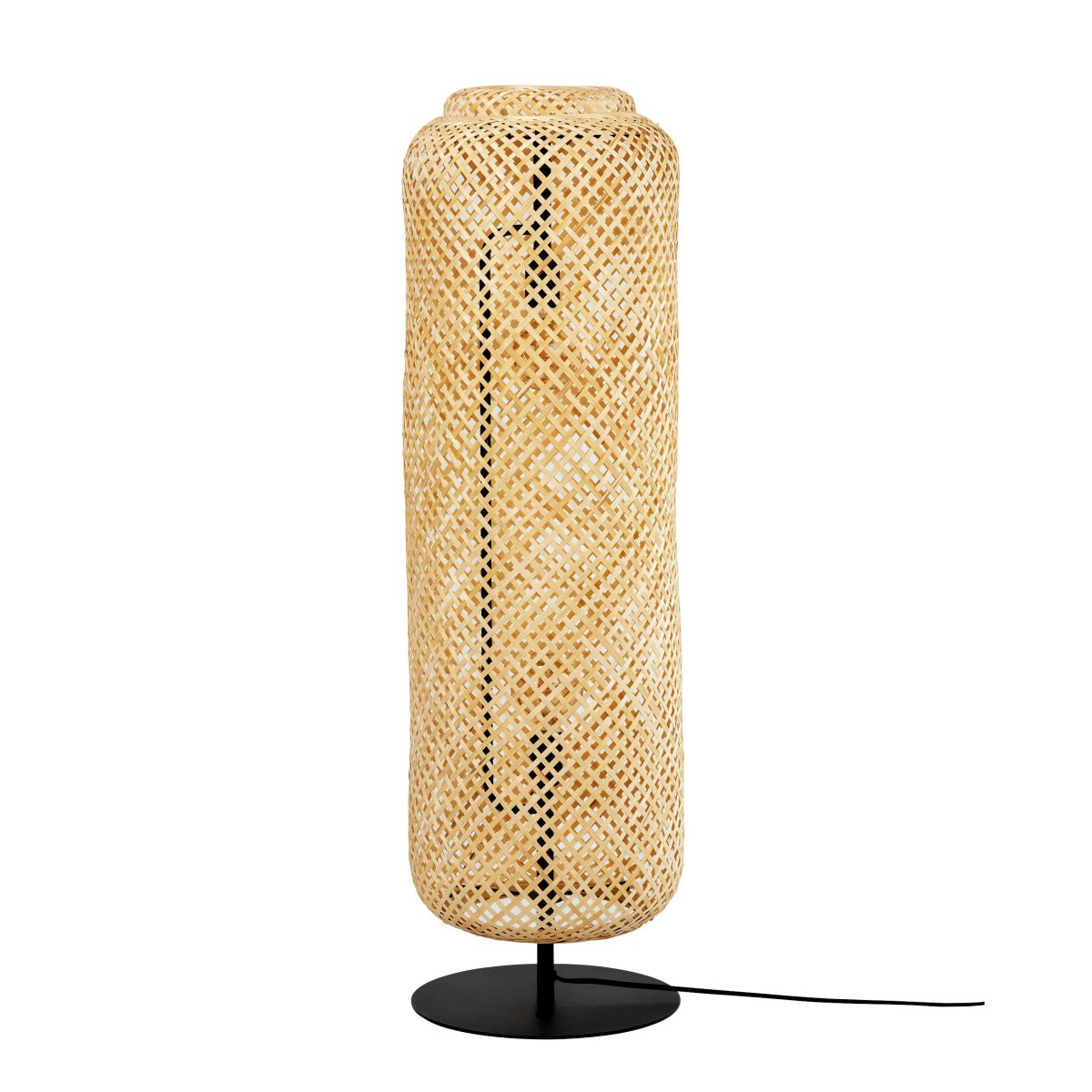 Boom Natur stehlampe Von Dyberg Larsen - Die Boom-Stehlampe von Dyberg Larsen ist eine wunderschöne, handgewebte Lampe aus Bambus in Naturfarbe, die ein warmes und einladendes Licht erzeugt.