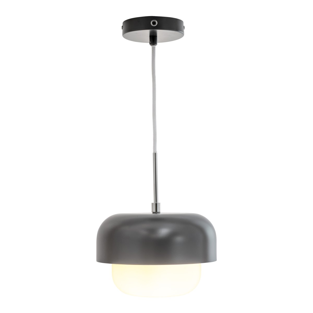 Haipot Ø23 Dunkelgrau hängelampe Von Dyberg Larsen - Die Haipot-Lampe hat einen eleganten Lampenschirm aus Opalglas und einen gedämpften grauen Farbton.