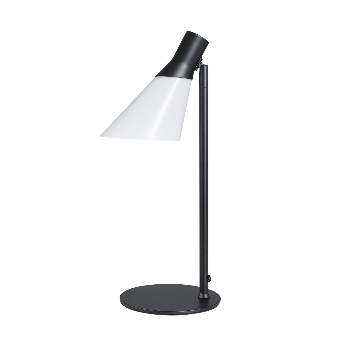 Gent 48cm Schwarz schreibtischlampe Von Dyberg Larsen - Gent ist eine moderne und stilvolle Tischleuchte mit einem Lampenschirm aus Opalglas kombiniert mit schwarzem Metall.
