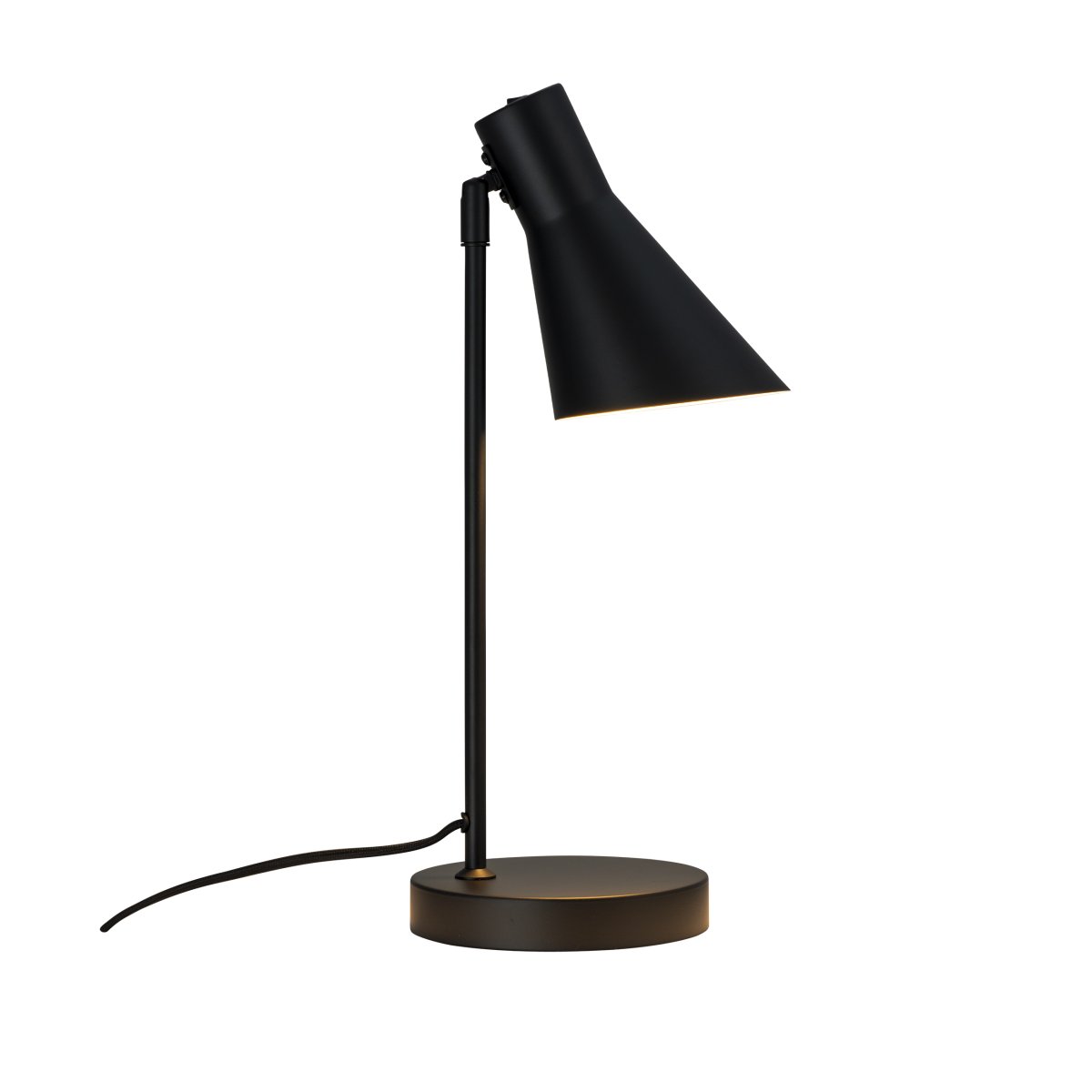 DL12 45cm Schwarz schreibtischlampe Von Dyberg Larsen - DL12 Tischleuchte aus mattschwarzem Metall, mit dreh- und neigbarem Schirm.