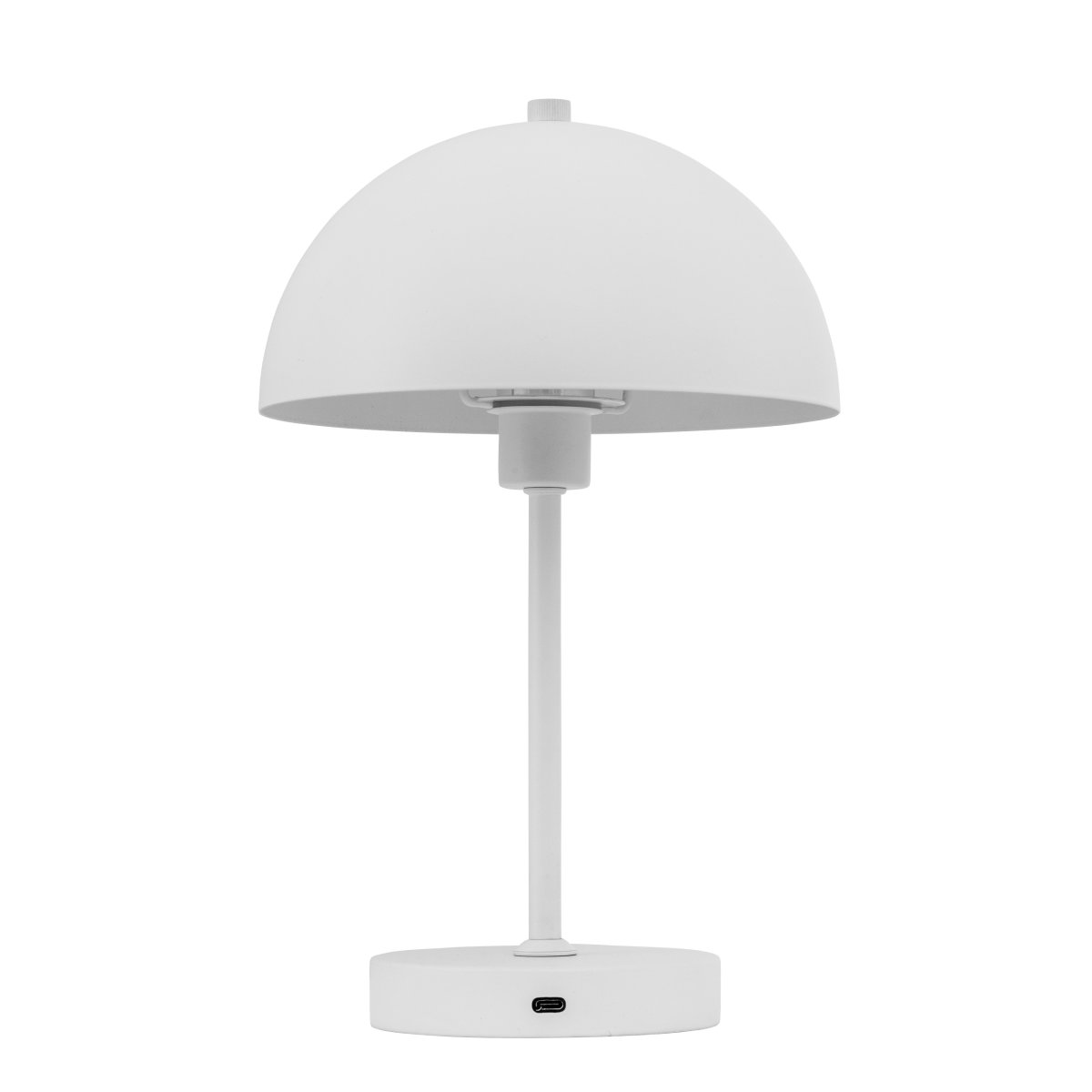 Stockholm 30cm Weiß tragbare Von Dyberg Larsen - Die Stockholm LED-Tischleuchte in Wei&szlig; ist eine wiederaufladbare Lampe mit drei Helligkeitsstufen (100 %, 50 % und 25 %), ideal sowohl f&uuml;r den Innen- als auch den gelegentlichen Au&szlig;enbereich.