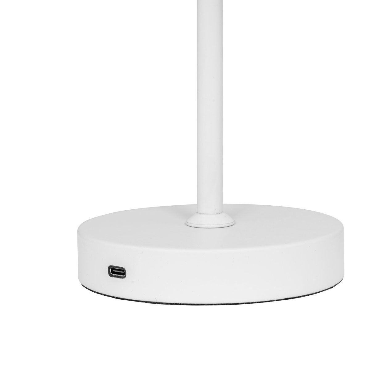 Stockholm 30cm Weiß tragbare Von Dyberg Larsen - Die Stockholm LED-Tischleuchte in Wei&szlig; ist eine wiederaufladbare Lampe mit drei Helligkeitsstufen (100 %, 50 % und 25 %), ideal sowohl f&uuml;r den Innen- als auch den gelegentlichen Au&szlig;enbereich.