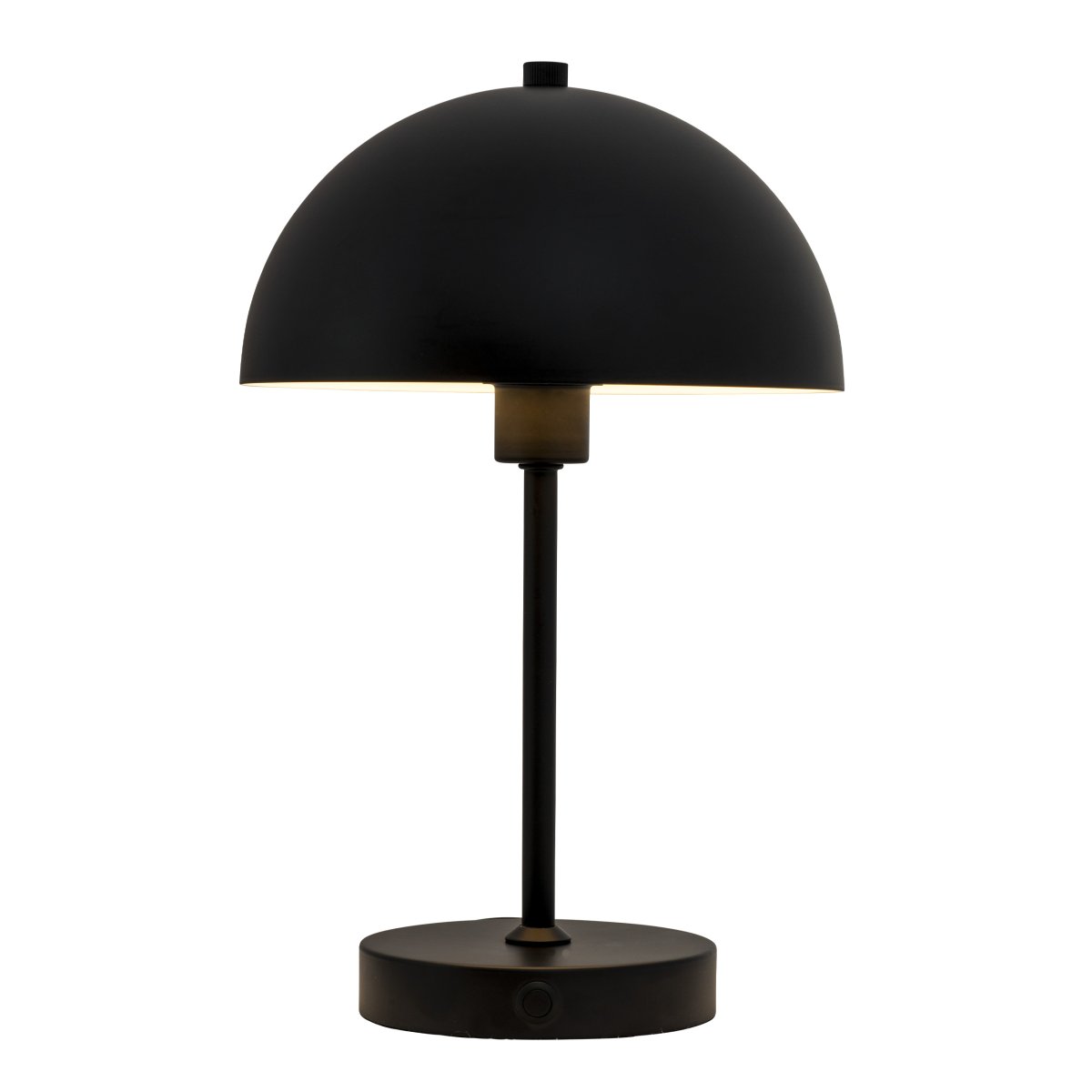 Stockholm 30cm Schwarz tragbare Von Dyberg Larsen - Die Stockholm LED-Tischleuchte in Schwarz ist eine wiederaufladbare Lampe mit drei Helligkeitsstufen (100 %, 50 % und 25 %), ideal sowohl f&uuml;r den Innen- als auch den gelegentlichen Au&szlig;enbereich.