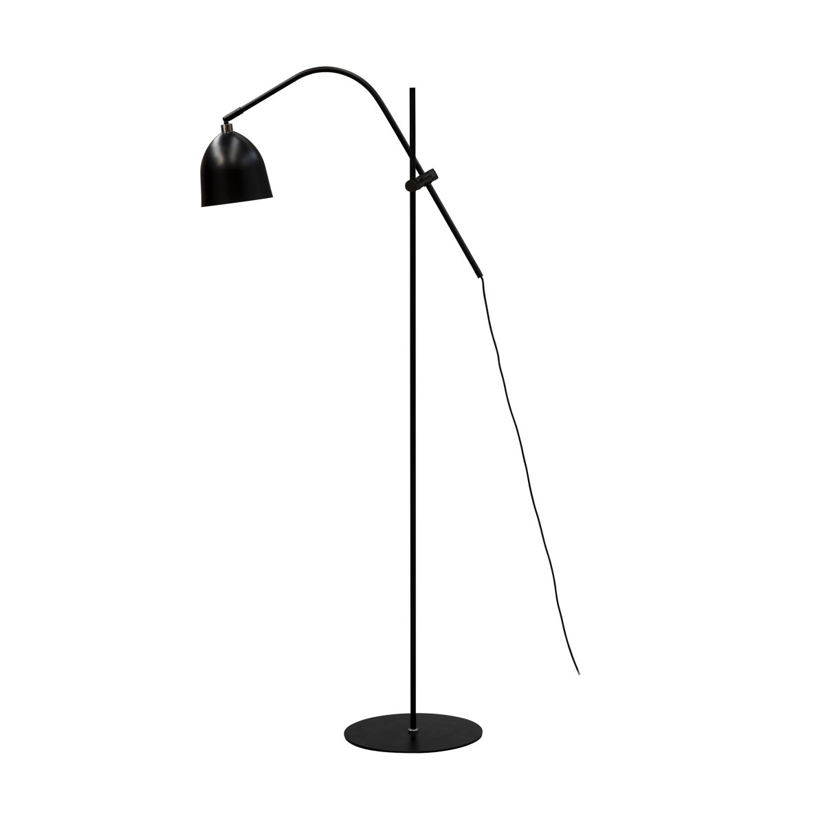 Easton Schwarz stehlampe Von Dyberg Larsen - Die Lampen bestehen aus schwarzem Metall mit Chromdetails und haben eine Kabellänge von 100 cm.