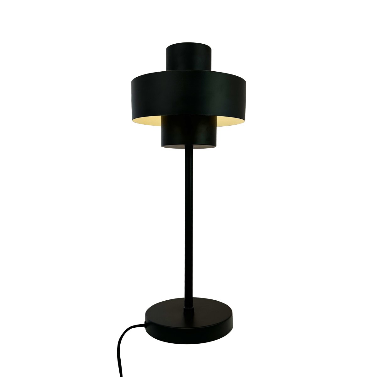 Stoke 50cm Schwarz tischlampe Von Dyberg Larsen - Erhältlich in mehreren Farben und mit einem Netzschalter am Kabel zur einfachen Verwendung.