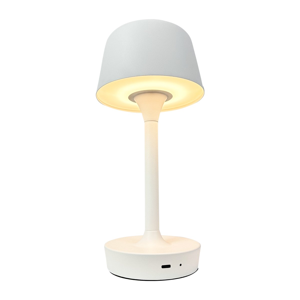 Flow 25cm Weiß tragbare Von Dyberg Larsen - Die Lampe ist kabellos und leicht zu bewegen, sodass Sie sie überall aufstellen können.