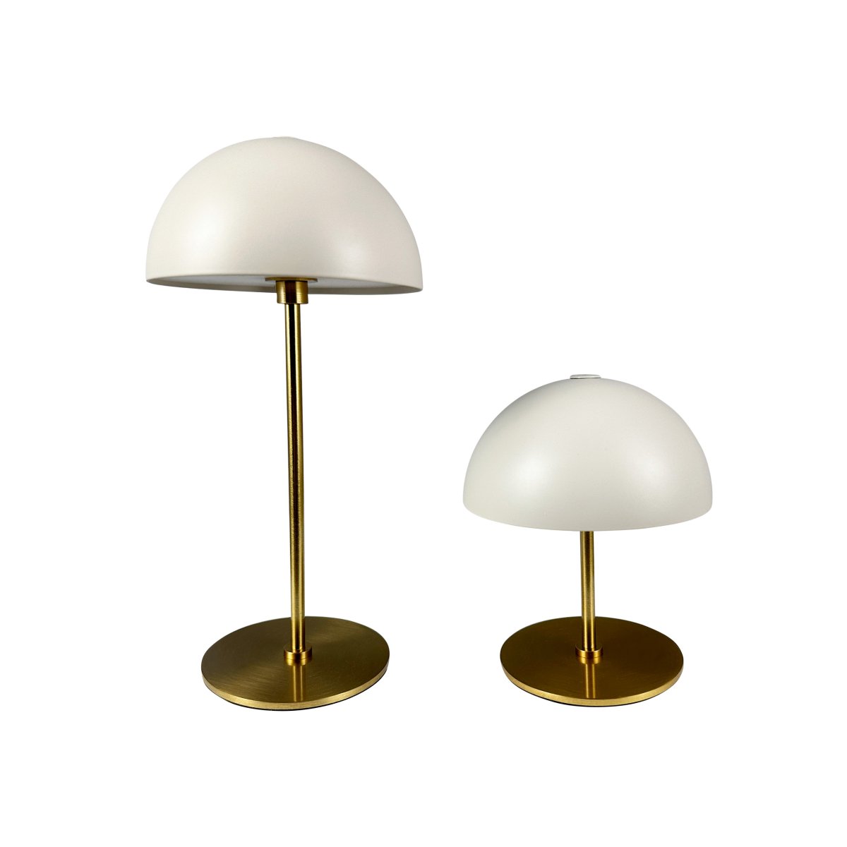 Along set 20cm Beige tragbare Von Dyberg Larsen - Die Along Mini-Tischleuchten mit integrierter LED- und Touch-Technologie vereinen zeitloses Design und Harmonie.