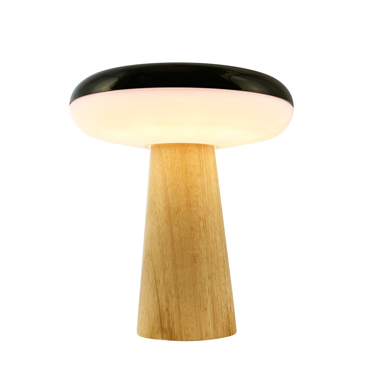 2 Ways 25cm Holz tragbare Von Dyberg Larsen - Mit einem natürlichen Holzsockel, stilvollen Kontrasten in Schwarz und Weiß und drei Helligkeitsstufen, die über den Knopf am Lampenschirm einstellbar sind, können Sie ganz einfach die richtige Atmosphäre schaffen.