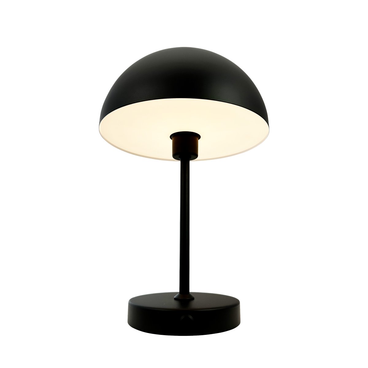Stockholm 30cm Schwarz tragbare Von Dyberg Larsen - Die praktische Akkuanzeige zeigt deutlich an, wann es Zeit zum Aufladen ist und bei voller Ladung leuchtet das Licht mit einer Akkuladung bis zu 6 Stunden lang.