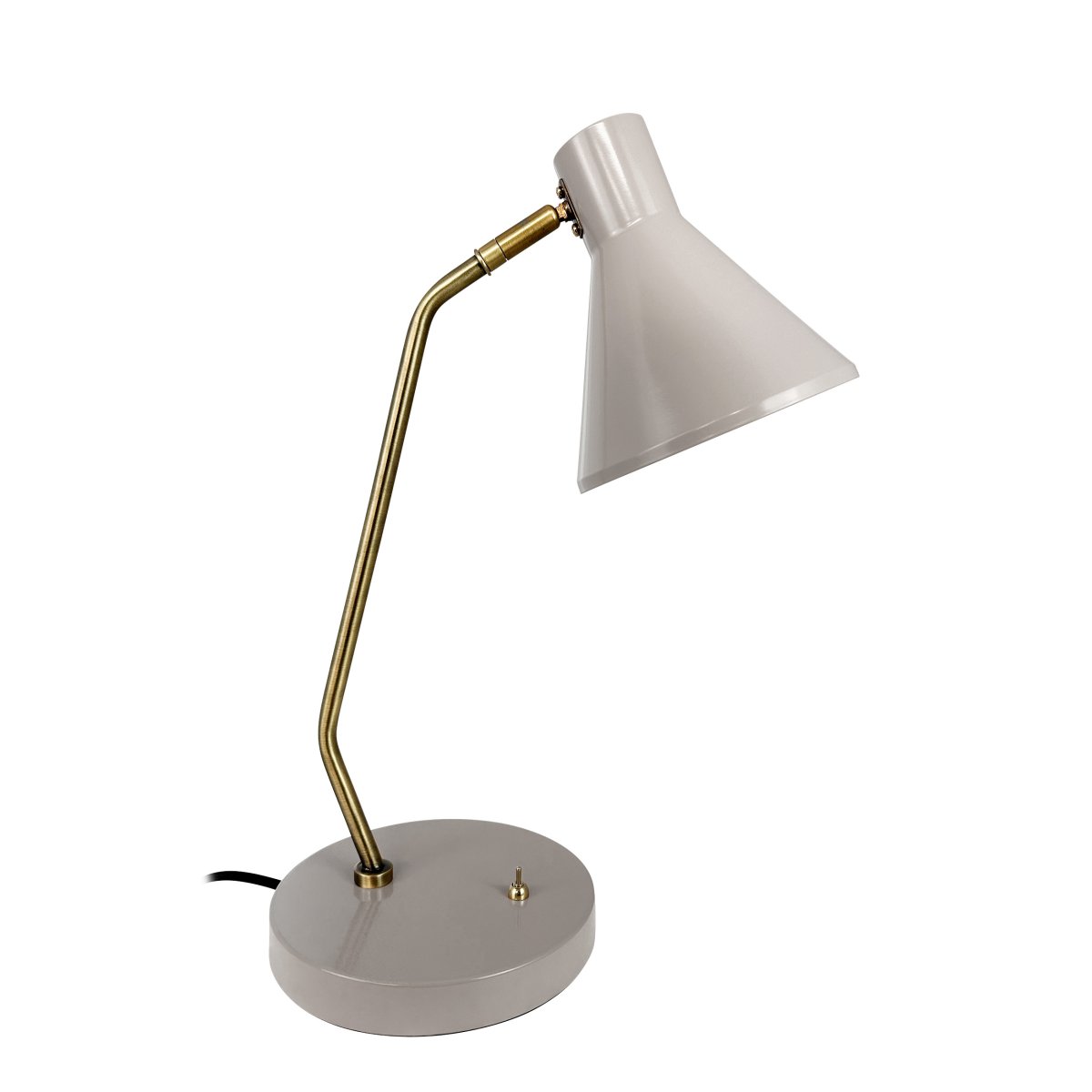 Sleep 43cm Glänzendes Beige schreibtischlampe Von Dyberg Larsen - Diese Tischleuchte vereint schlichte Linien und Funktion, um ein beruhigendes und angenehmes Licht in Ihrer Umgebung zu erzeugen.