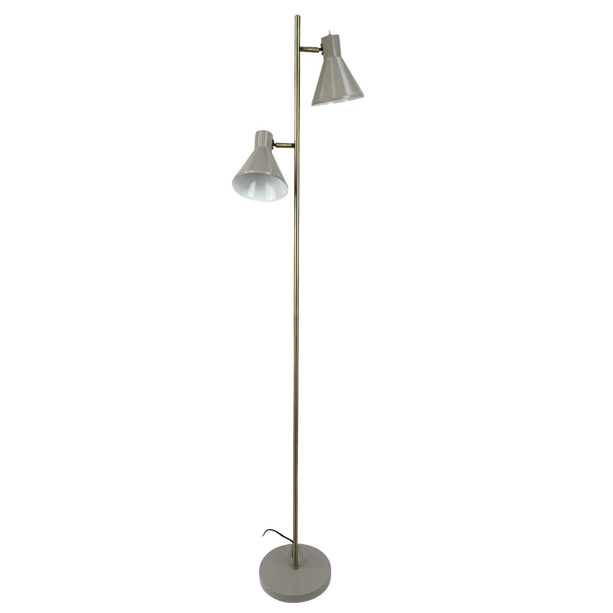 Sleep Glänzendes Beige stehlampe Von Dyberg Larsen - Die beige Farbe verleiht der Lampe ein modernes und klares Aussehen, das zu verschiedenen Einrichtungsstilen passt, w&auml;hrend die antiken Messingdetails eine elegante Note verleihen.