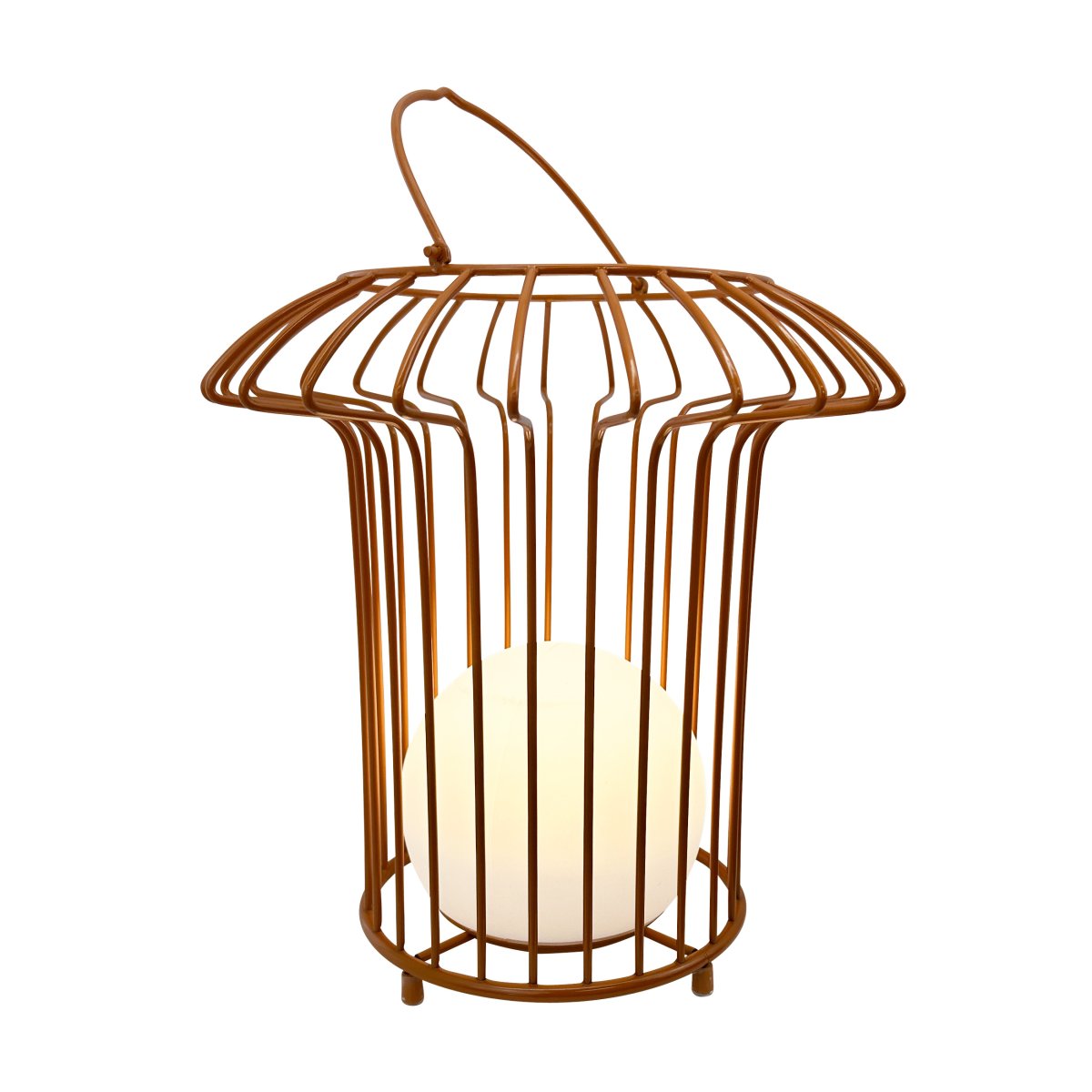 Basket 32cm Terrakotta tragbare Von Dyberg Larsen - &nbsp; Lyktan laddas enkelt med medf&ouml;ljande USB-kabel, vilket g&ouml;r att du kan njuta av dess vackra ljus &aring;ret om (adapter ing&aring;r ej).