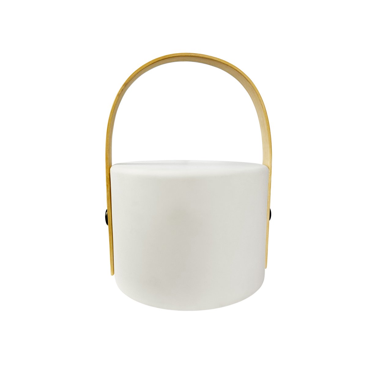 Carry 20cm Weiß tragbare Von Dyberg Larsen - Die Lampe verfügt über eine eingebaute Lichtquelle mit 10 lm und wird über ein eingebautes Solarpanel aufgeladen, das tagsüber die Energie der Sonne einfängt.