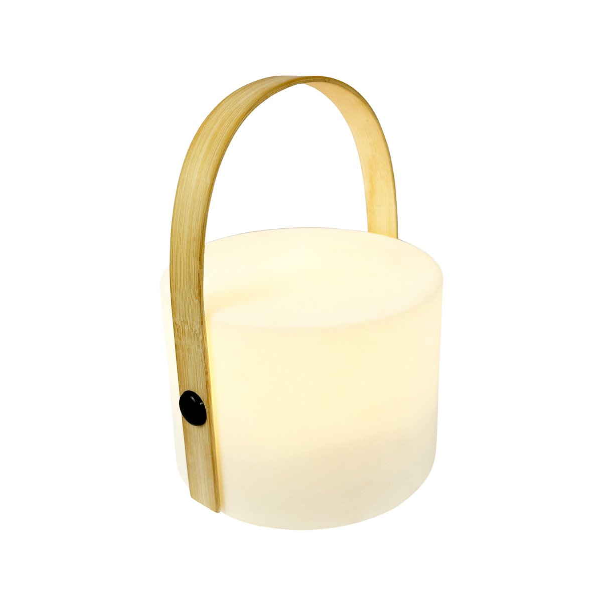 Carry 20cm Weiß tragbare Von Dyberg Larsen - Die Lampe verfügt über eine eingebaute Lichtquelle mit 10 lm und wird über ein eingebautes Solarpanel aufgeladen, das tagsüber die Energie der Sonne einfängt.