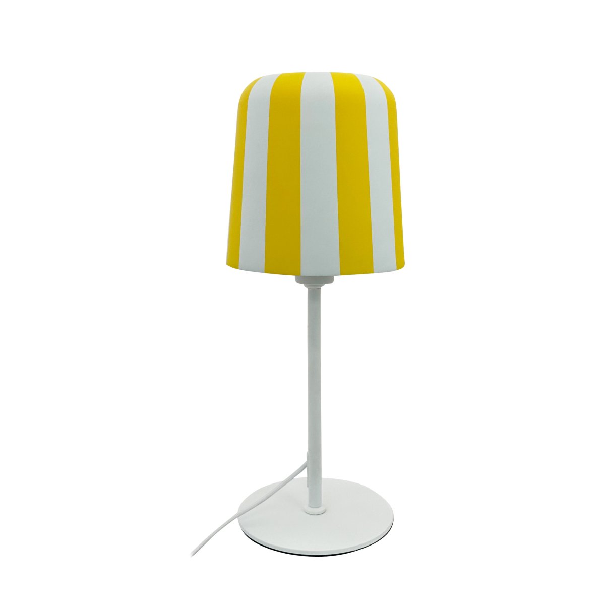 Gry 50cm Gelb tischlampe Von Dyberg Larsen - Genom att ta igenk&auml;nnbara m&ouml;nster och s&auml;tta dem i en ny kontext ville hon skapa en lampa som f&aring;r m&auml;nniskor att le och ger en unik visuell upplevelse.