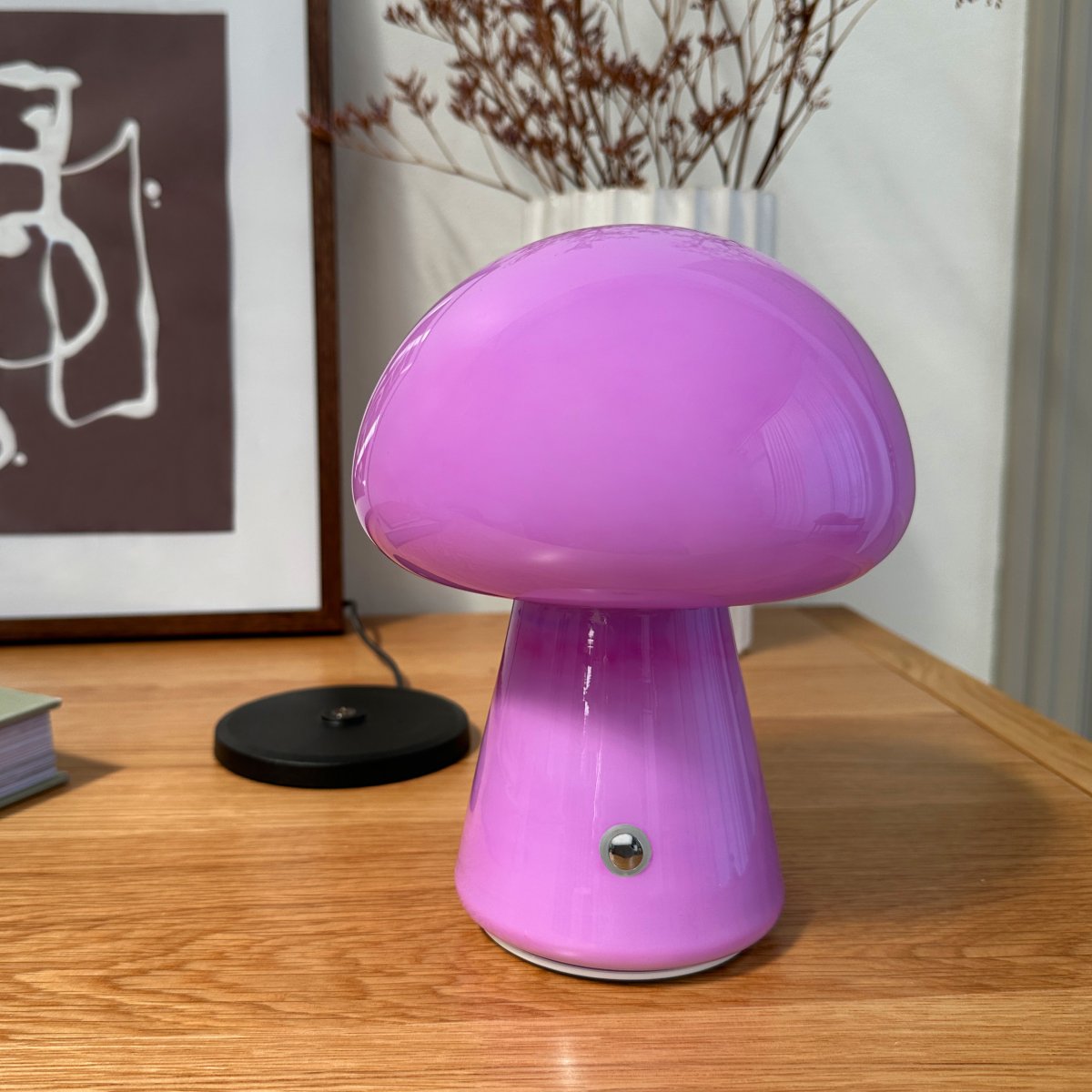 Morkel 20cm Lila tragbare Von Dyberg Larsen - Dank seiner kompakten Gr&ouml;&szlig;e und des kabellosen Designs l&auml;sst es sich &uuml;berall leicht aufstellen und ist somit ideal f&uuml;r das Wohnzimmer, Schlafzimmer oder B&uuml;ro.