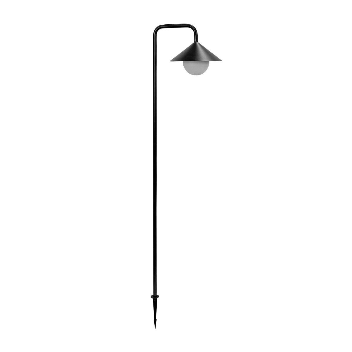 Nova 80cm Schwarz tragbare Von Dyberg Larsen - Die Leuchte besteht aus robustem Metall und Kunststoff und verf&uuml;gt &uuml;ber einen wei&szlig;en, runden Lampenschirm, der ein sanftes und gem&uuml;tliches Licht verbreitet.