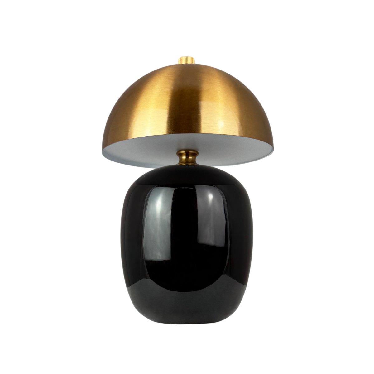 Manhatten 23cm Schwarz/Messing tragbare Von Dyberg Larsen - Die kleine, tragbare Leuchte ist robust und stilvoll und passt gleicherma&szlig;en gut ins Wohnzimmer, Schlafzimmer und Homeoffice.