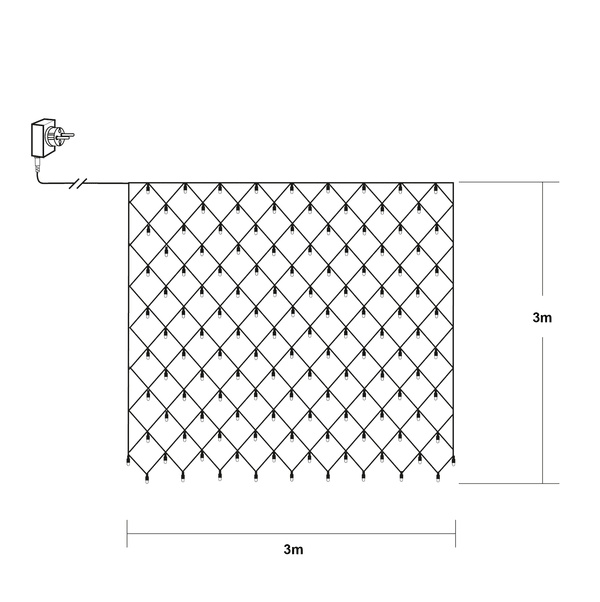 Lichternetz Golden Warm White 3m Schwarz Von Star Trading - Nachtlicht mit 200 LED-Lichtern mit wundersch&ouml;nem goldenen Schein.