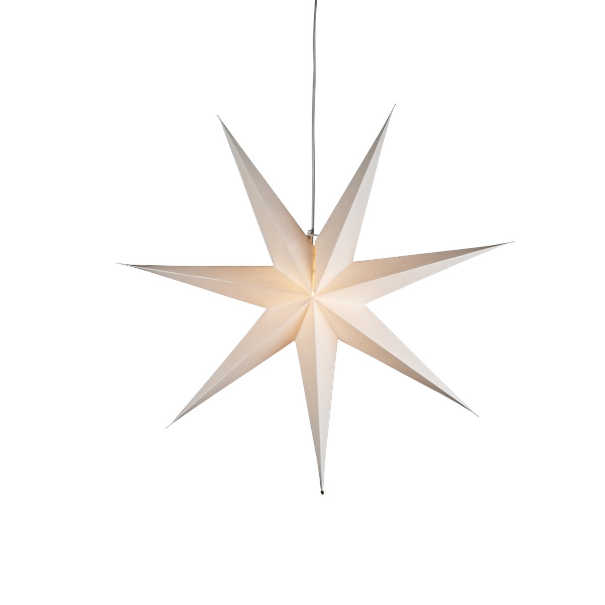 Papierstern Ø78 Weiß Von Konstsmide - Das schlichte, elegante Design verbreitet ein sanftes und angenehmes Licht, das in der Advents- und Weihnachtszeit f&uuml;r eine harmonische Stimmung sorgt.